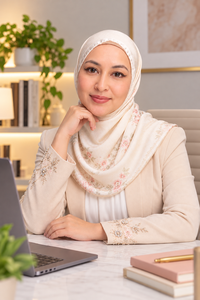 Warm Professional Hijab Office Portrait